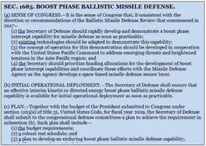 November 28, 2017—Boost Phase Intercept, Now!